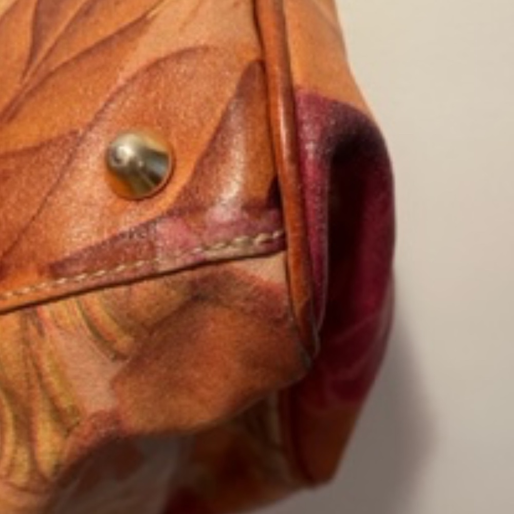 Italian Leather Floral Bag - Picture 12 of 14